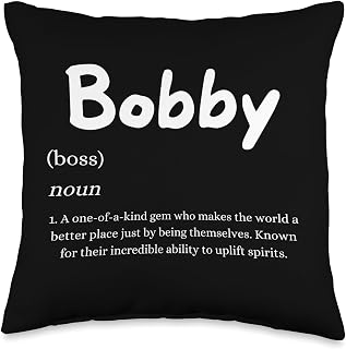 Official Uplifting Name Gifts For Bobby Definition Uplifting Personalized First Name Bobby Throw Pillow, 16x16, Multicolor