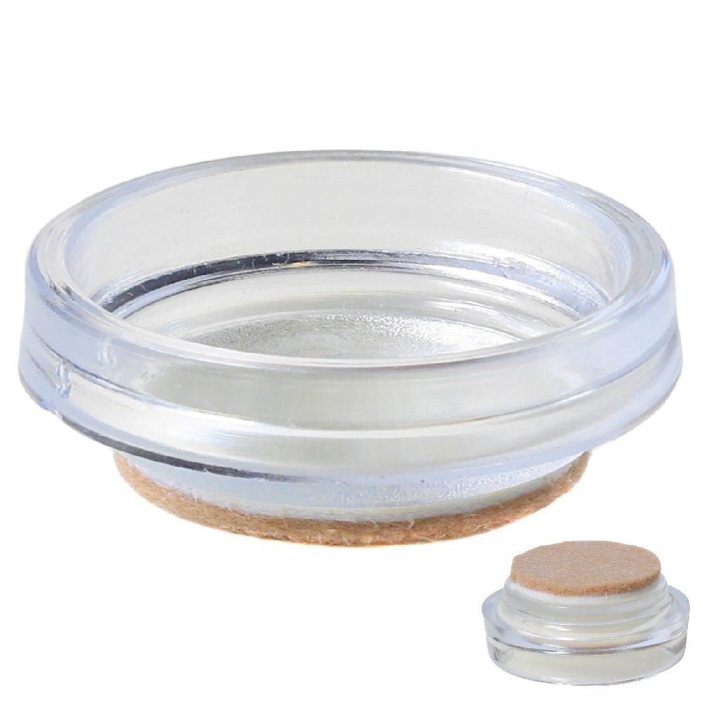 Onestopdiy.com New Castor Cups, With Felt Pad Large Od 65Mm (2.5/8 Inch) Clear 12 Cups