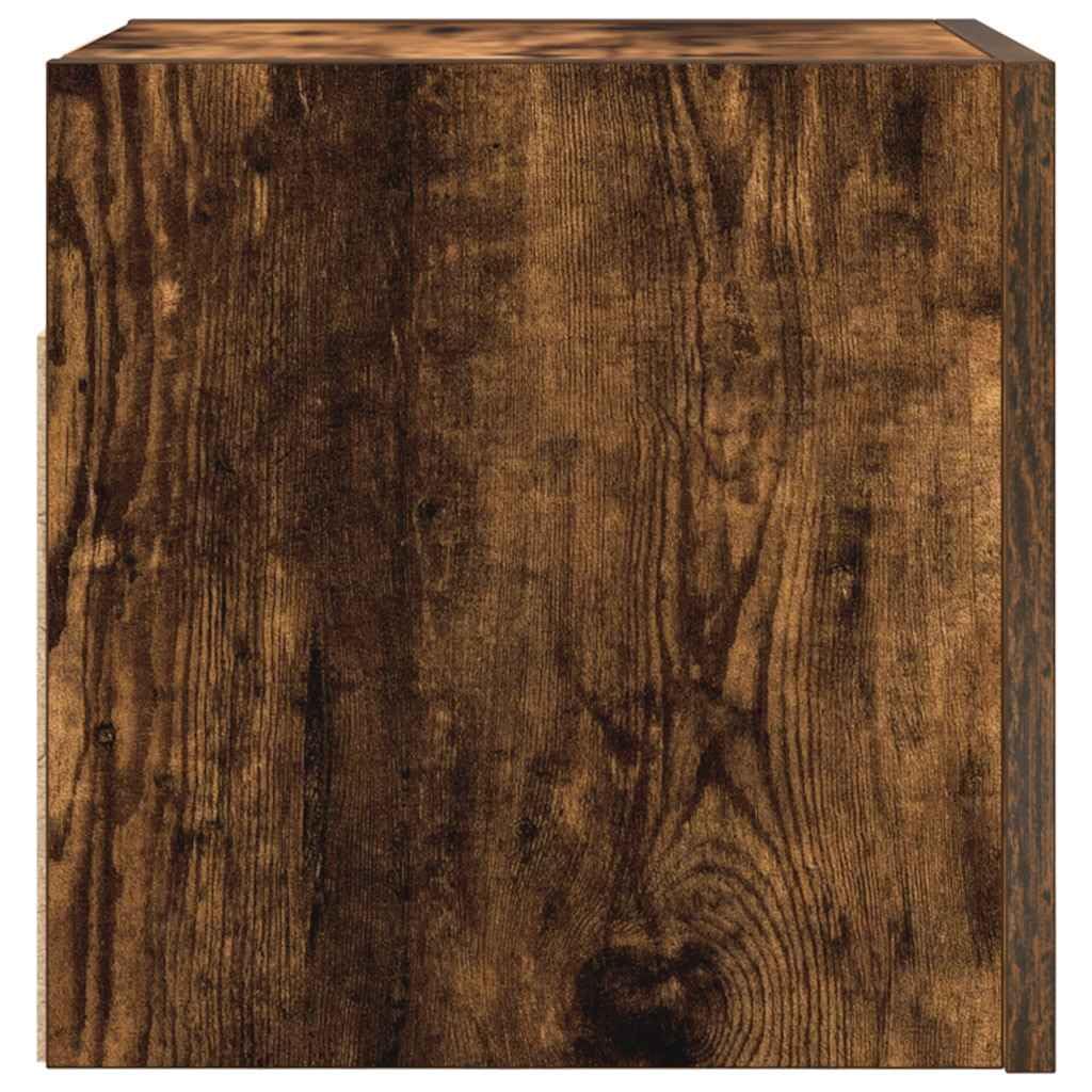 Mobile da parete per TV in legno di rovere affumicato, 30,5 x 30 x 30 cm, mobile sospeso, moderno, per soggiorno e multimediale