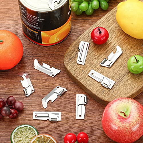 12 Pieces Military Style Can Openers In 2 Styles With Chains Adjustable Stainless Steel Can Opener Silver Camping Can Opener For Travel Camping #TOP3