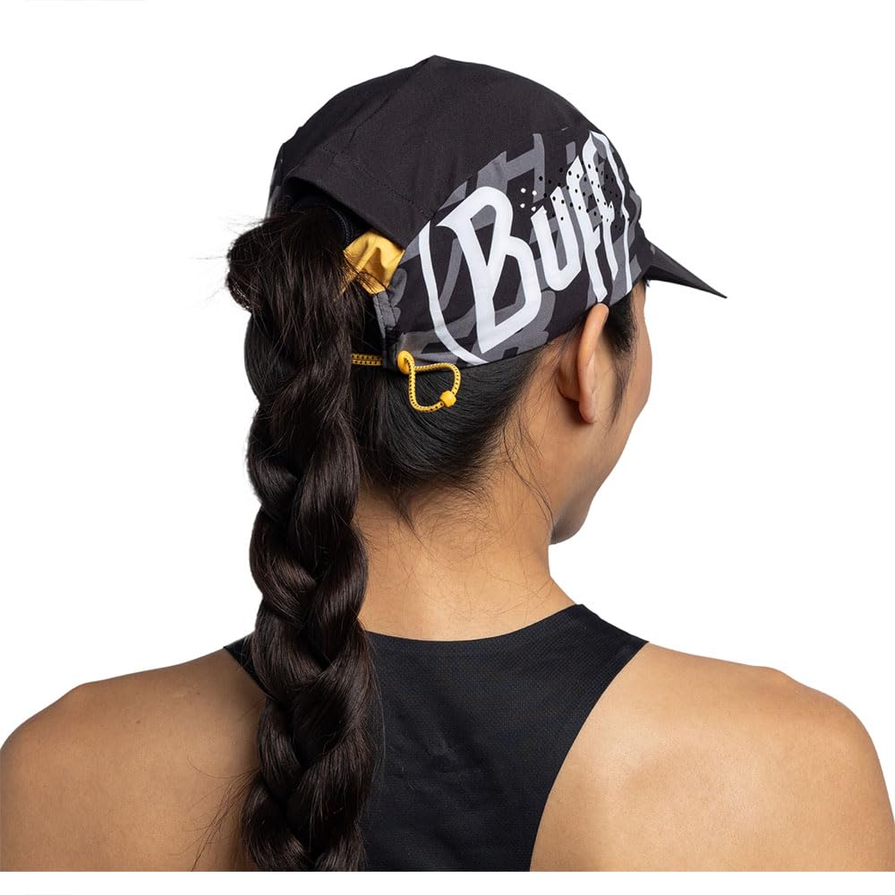 Buff® | Pakiet Speed Mężczyzna Kobieta Dorosły Elastyczna Czapka UPF50, Element odblaskowy, Wygodna, Elastyczna, Bieganie, Wentylacja, Składana, L/XL, Czarna