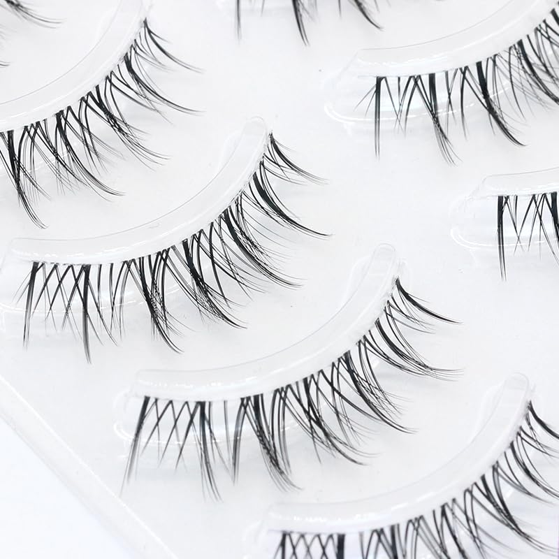 Miniatura 4 de Pestañas postizas de aspecto natural, pestañas postizas para uso diario, banda transparente cruzada de 0.354-0.472 in, pestañas al por mayor, banda