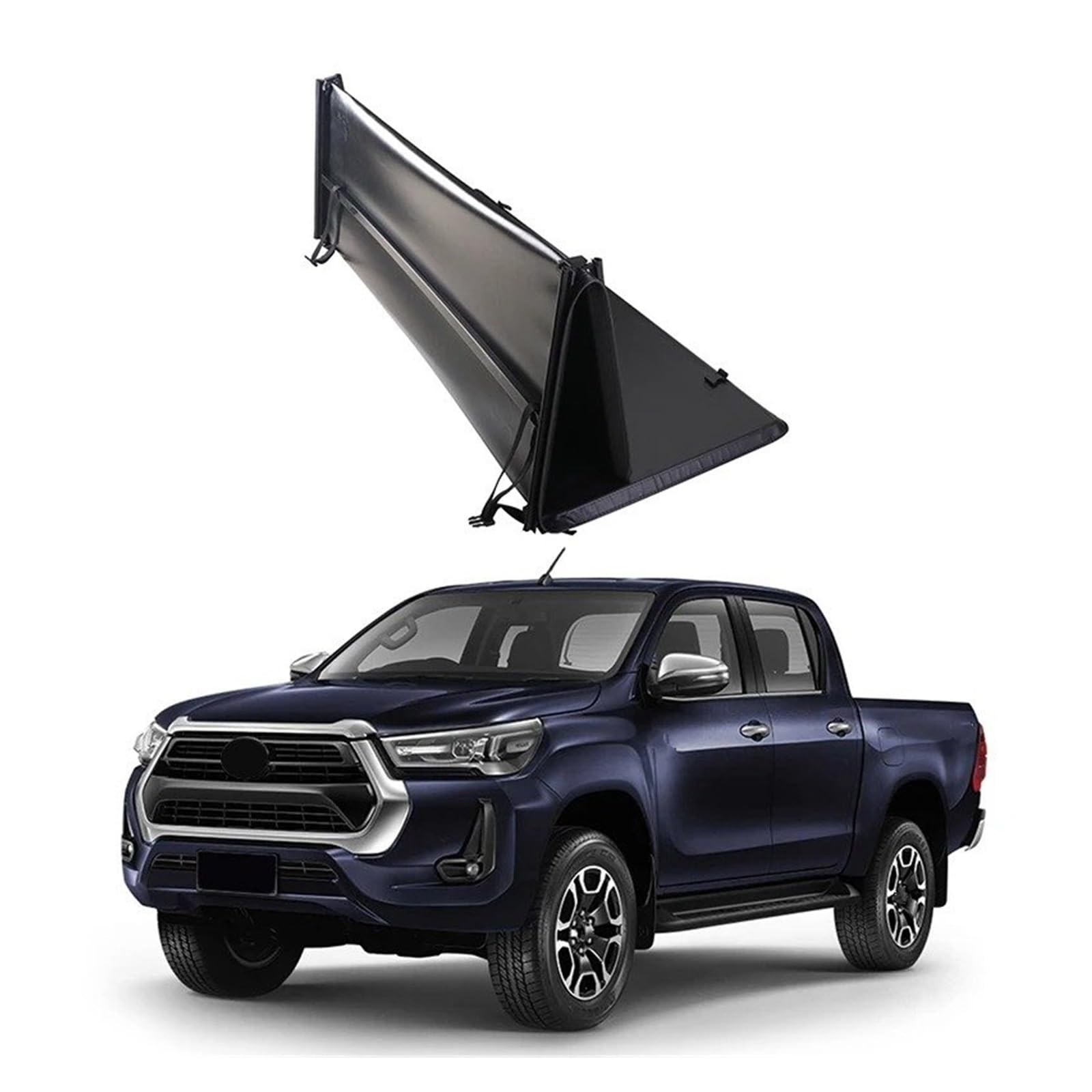 Kofferraumabdeckung Laderaumabdeckung Rolldeckel-LKW-Bettabdeckungen Für Toyota Für Hilux, Weiches Vinyl, Dreifach Gefaltet, Laderaumabdeckung, Autozubehör