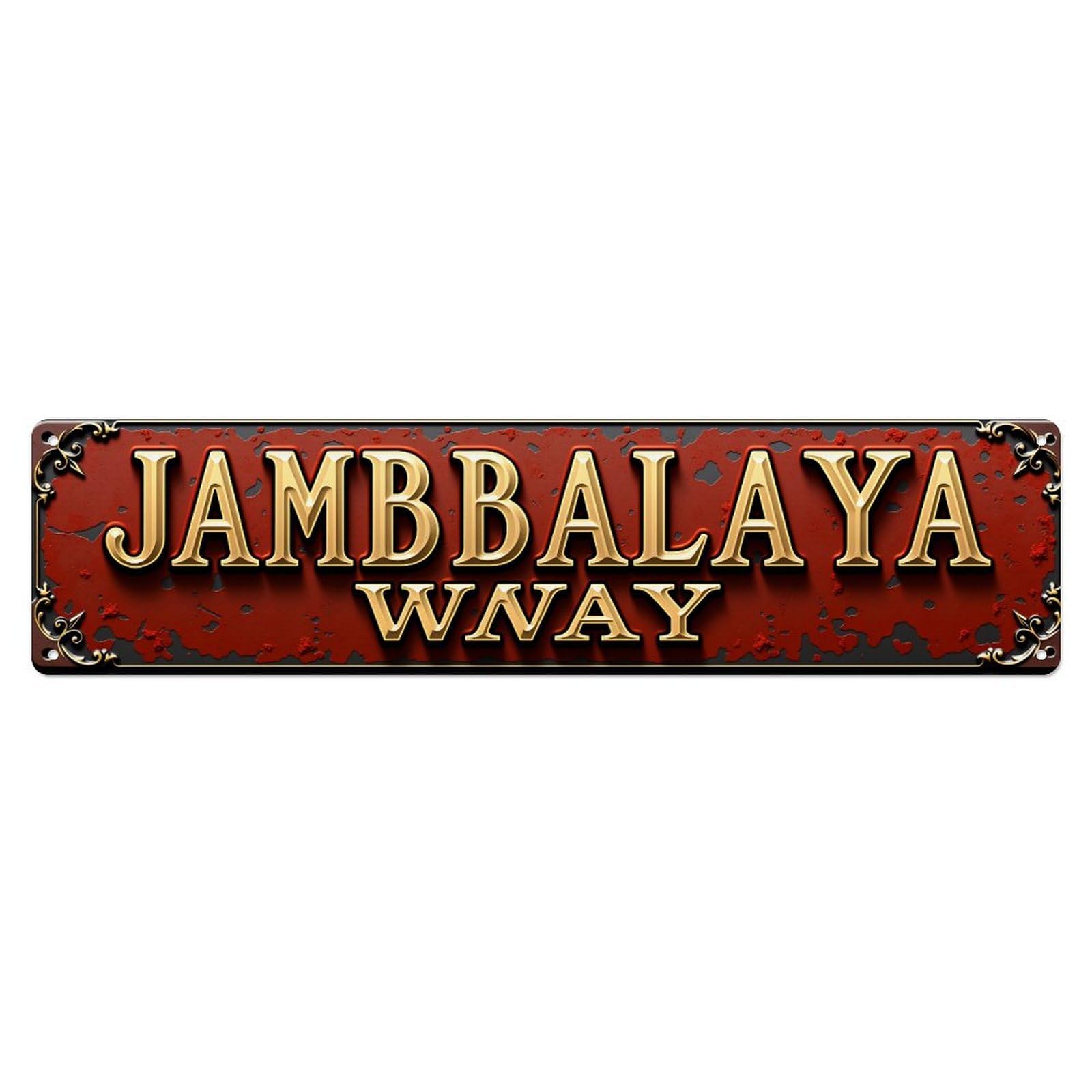 Jambalaya Way Sign Pattern Metal Tin Sign Plaque