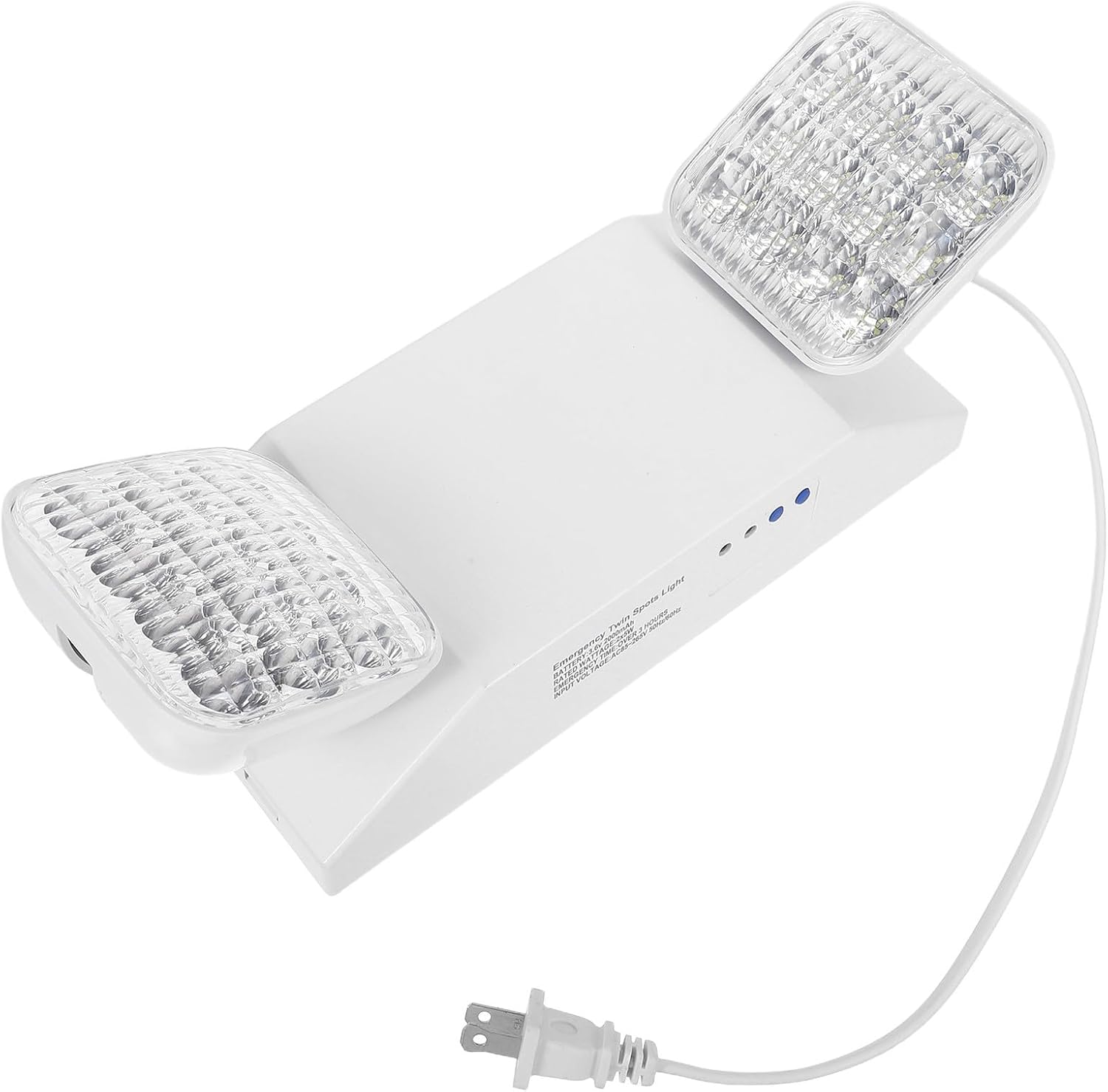LED Emergency Light: Emergency Lighting with Dual Adjustable LED Lamp Heads Wall Mount Exit Lighting Fixtures for Business Office US Plug