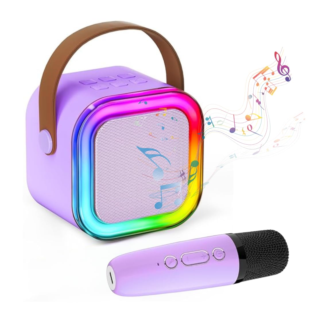 MAK Bluetooth Speaker with Mini Wireless Karaoke Mic, RGB Lights with Changing Modes, 5 Voice Change Effects, Bluetooth V5.1 & Type C Fast Charging Port for Kids, Party Speaker (Random Color) (B0D1VRJ68C) Amazon Price History, Amazon Price Tracker