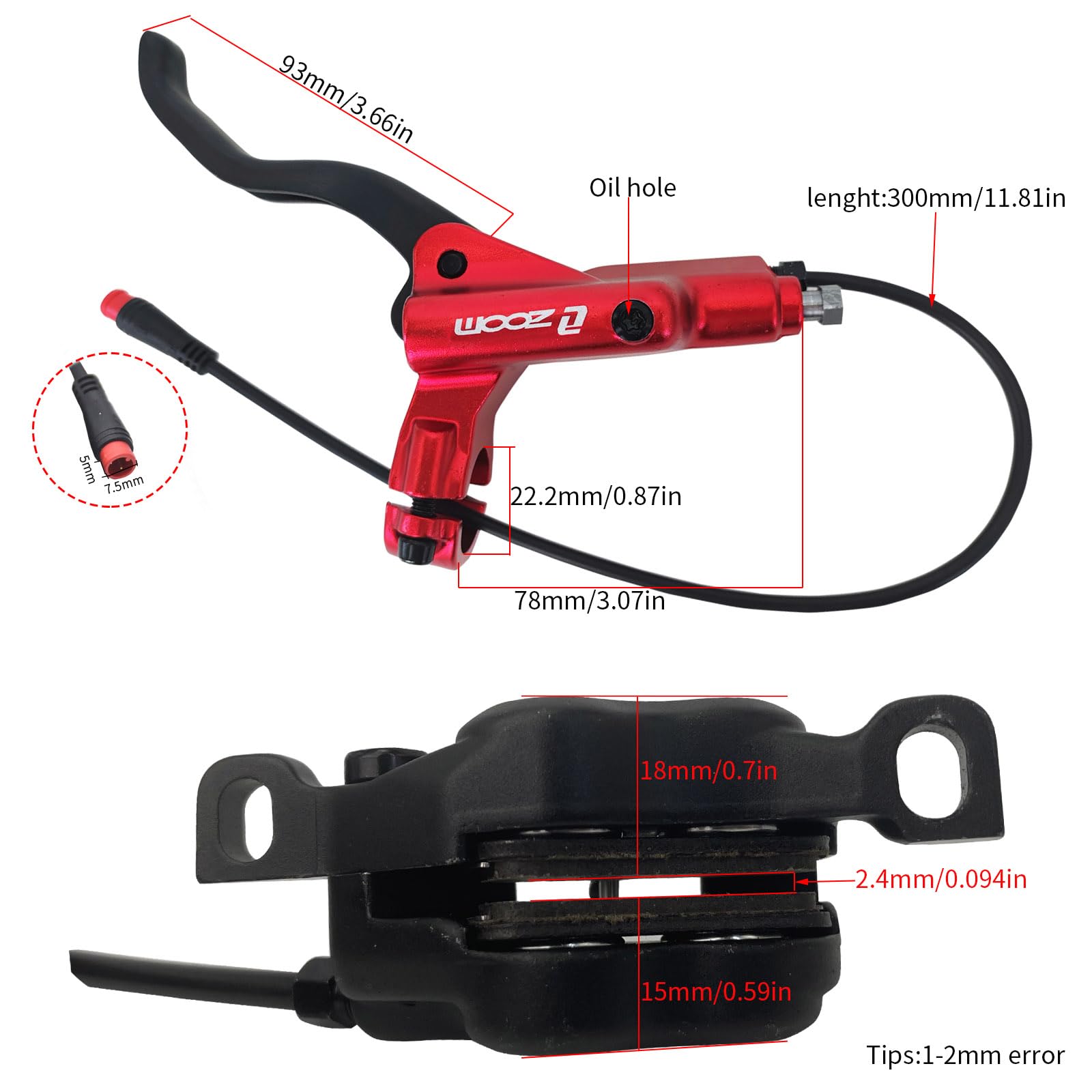 Amazon.com: HAIKS Zoom HB876E Hydraulic Disc Brakes Set 4-Pistons