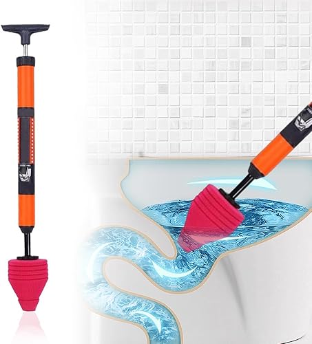 Inodoro de alta presión para desbloquear un disparo, kit de émbolo de inodoro de alta presión para drenaje de aire, herramienta de fontanería para