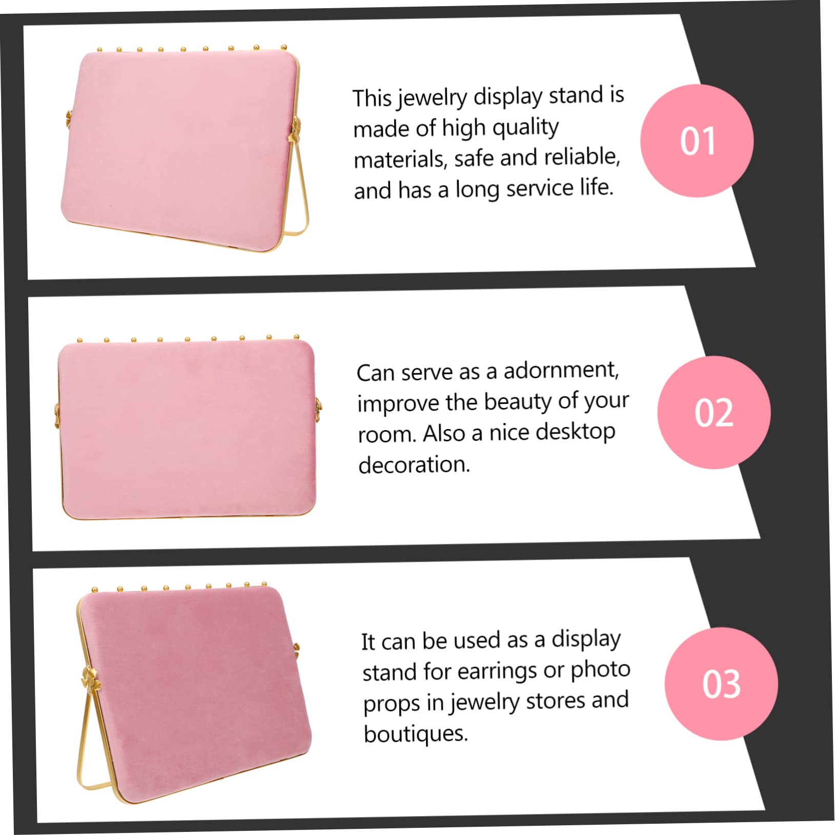 Espositore in Lega Nordico in Stile Rosa Gioielli Metallo e Struttura Organizer Multifunzionale Decorazione da Elegante Orecchini Tavolo