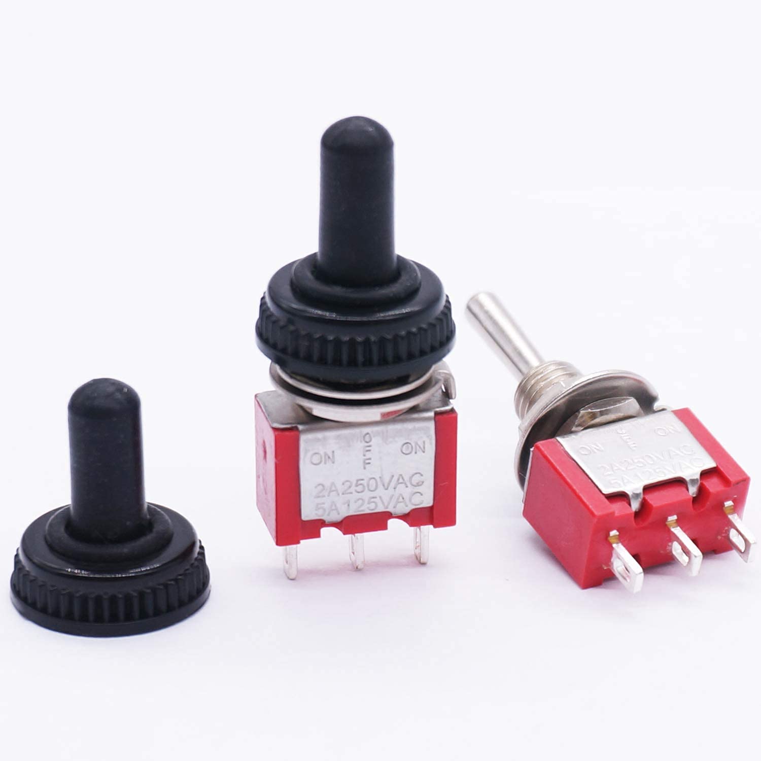 12/24V DC Momentary Rocker Switch – SPDT, (ON)-Off-(ON), 30A, Waterproof Rectangular For Automotive & Industrial