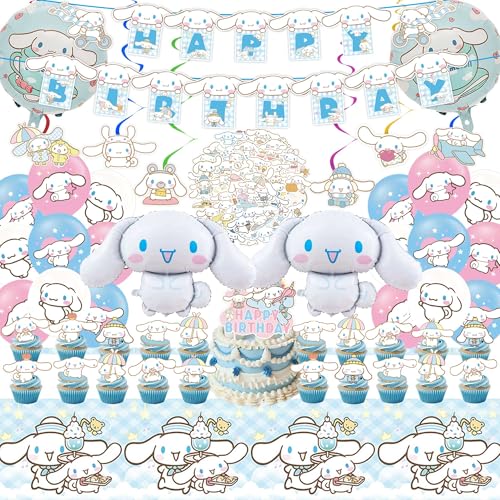 Birthday Party Decorations Cute Party Supplies Include Banner latex Balloons Hanging Swirls Foil Balloon Cake Cupcake Toppers Tablecloth for Theme Party