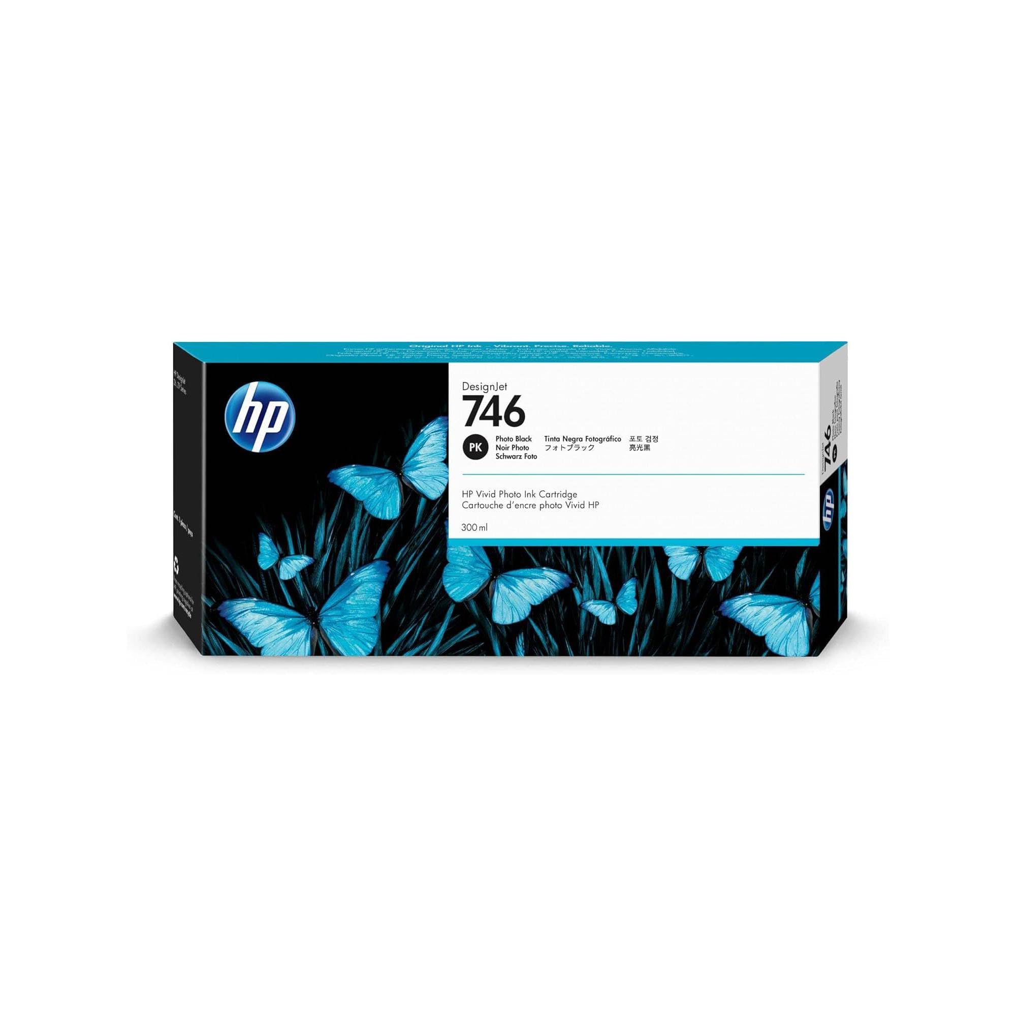 HP 746 Nero Fotografico, Cartuccia Inchiostro Originale | Compatibile con HP DesignJet Serie Z6 e Z9, 300 ml (P2V82A)