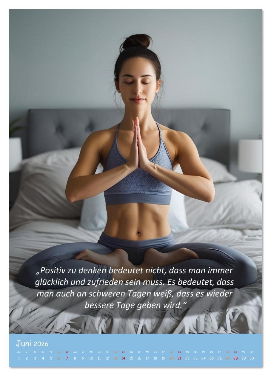 Yoga im Bett (hochwertiger Premium Wandkalender 2026 DIN A2 hoch), Kunstdruck in Hochglanz: Entspannt durch das Jahr - mit dem Yoga-im-Bett-Kalender. (CALVENDO Gesundheit)