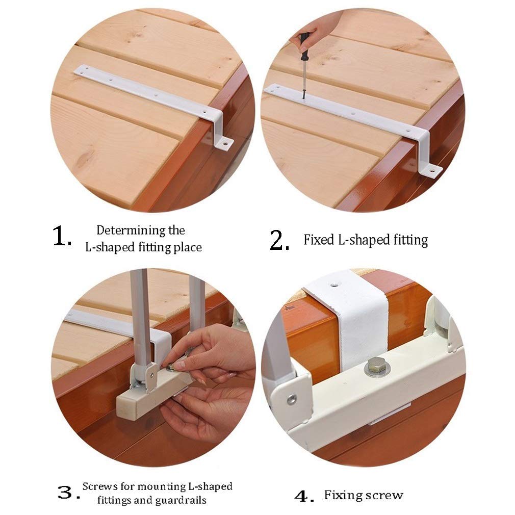 Barrera De Cama Protector Lateral De Seguridad Plegable para Personas Mayores, Protector De Cama para Adultos Barra De Parachoques con Agarre De Metal Barandilla Lateral De Cama (A