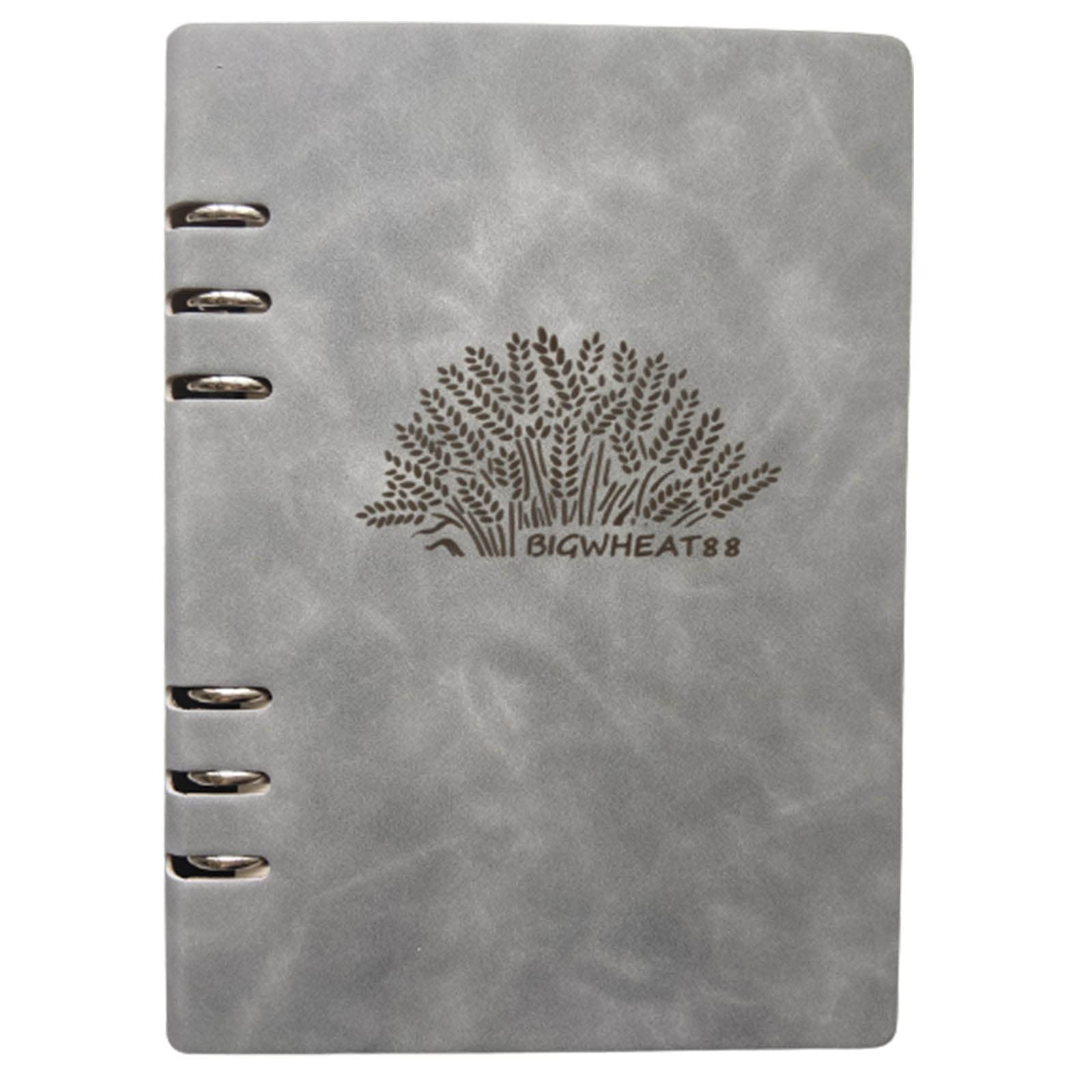 Libreta de Espiral College Ruled Journal Funda de Cuero PU Diario de Negocios Oficina y el Hogar Suministros Escolares,Gray,A5(173 * 233mm)