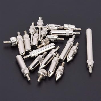 Dial Indicator Point Tip Set, 22 Pcs Pointed Tip Dial Gauge Indicator Replacement Measuring Point Tip Set with Case