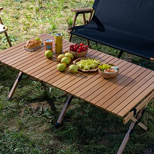 Portable Folding Aluminum Alloy Camping Table - Square Table with Roll Up Top for Outdoor Cooking, Hiking, Garden, BBQ - Foldable Desk for Travel