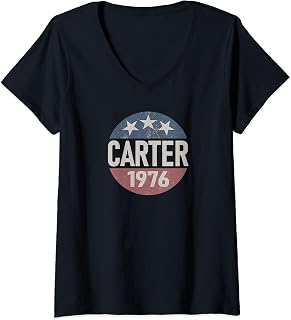 Womens Vintage Jimmy Carter 1976 V-Neck T-Shirt