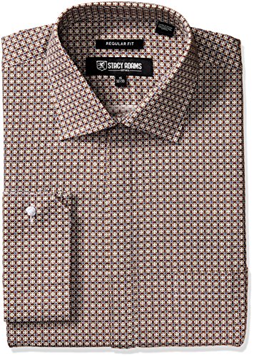 STACY ADAMS Men's Abstract Floral Classic Fit Dress Shirt, Multi, 16.5