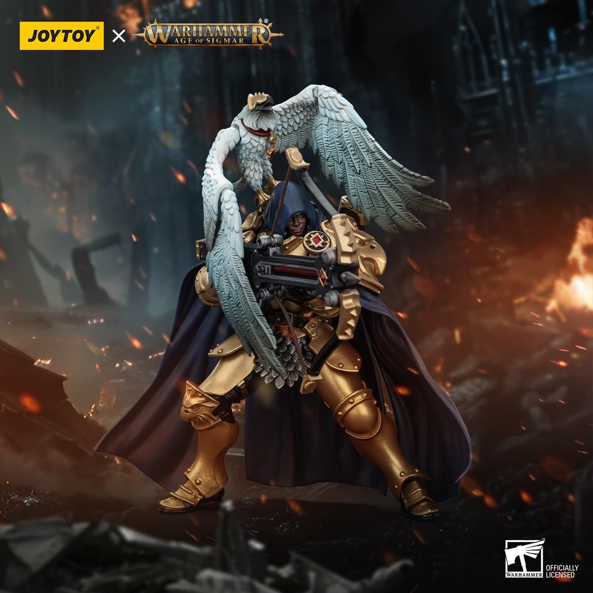 JOYTOY Warhammer 1/18 Action Figure Age of Sigmar Stormcast Eternals The Blacktalons Shakana Goldenblade 4.9in Mecha Joy Toy Collection Model