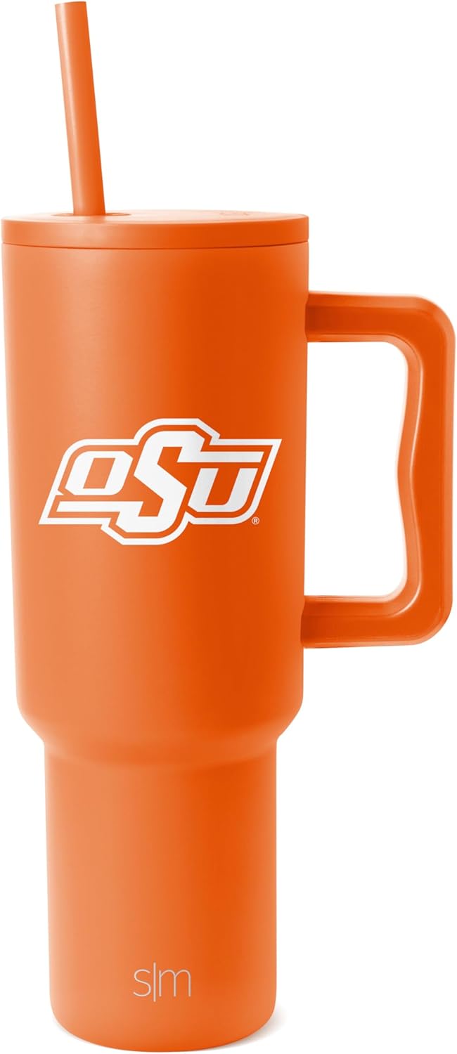 Simple Modern Officially Licensed Collegiate Oklahoma State Cowboys 40oz Tumbler with Handle and Straw Lid | NCAA Football Gifts for Men, Women | Trek Collection | Oklahoma State University