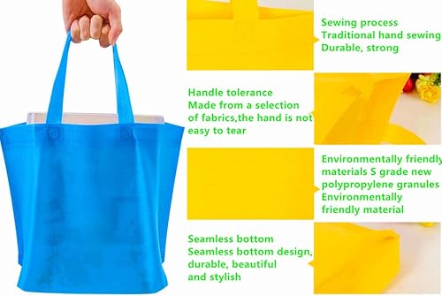 Miniatura 3 de Paquete de 12 bolsas de regalo reutilizables multicolor de 13 pulgadas, 12 colores, bolsas de regalo de un lado en blanco, no tejidas, golosinas de