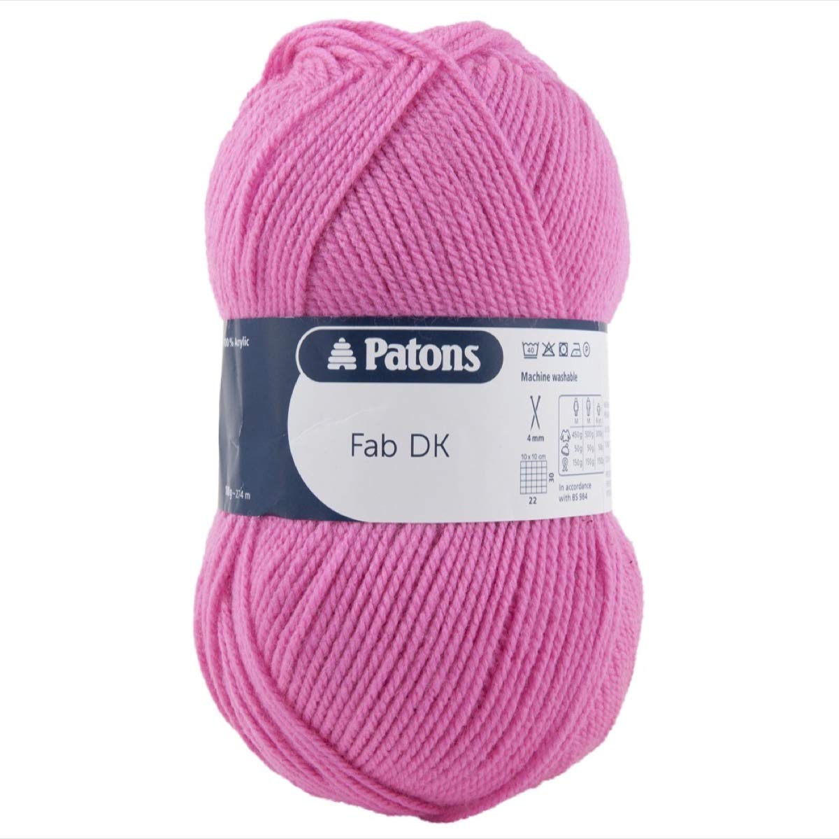 Patons Fab DK Kitting/Crochet Yarn Double Knitting Wool 100g Balls and 100% Acrylic Machine Washable & Tumble Dry Yarn - 44 Colours in The Range - Colour 2316 - Candy - 2 x 100g Balls