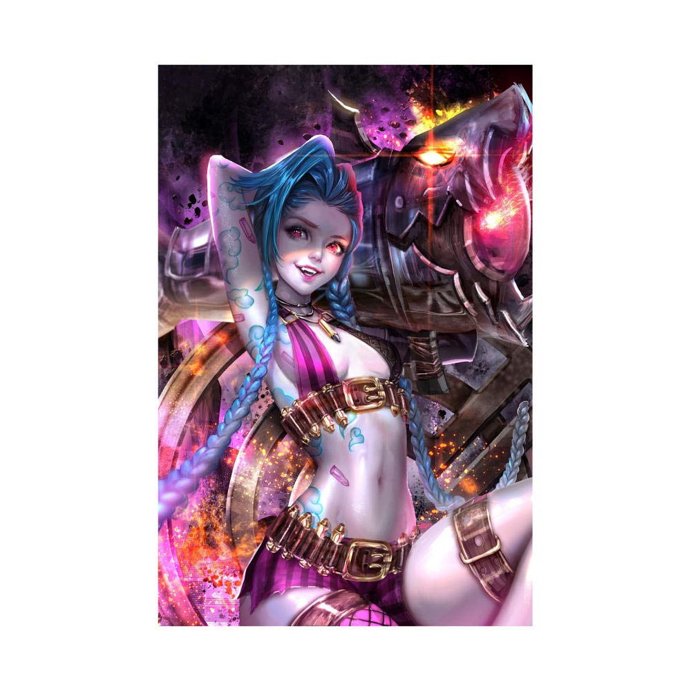 WENIN Jinx League of Legend Canvas Art Poster and Wall Art Picture Print Modern Family Bedroom Decor Posters