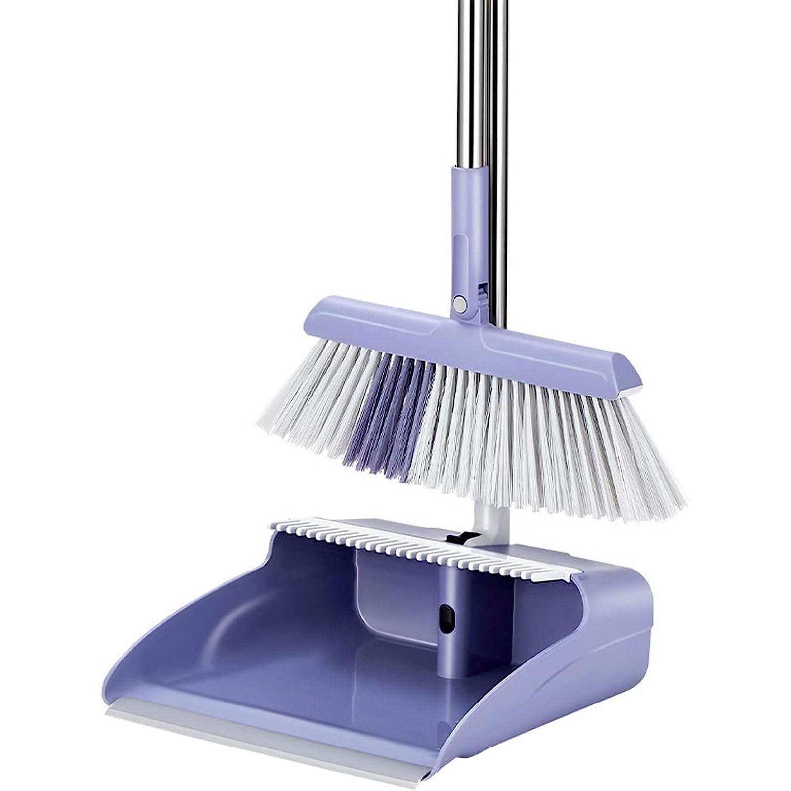 Besen- und Kehrschaufel-Set, zusammenklappbarer Standbesen und Kehrschaufel mit Reinigungszähnen, einfaches Kehren, einfache Montage, ideal for Zuhause, Küche, Zimmer, Büro, Lobby