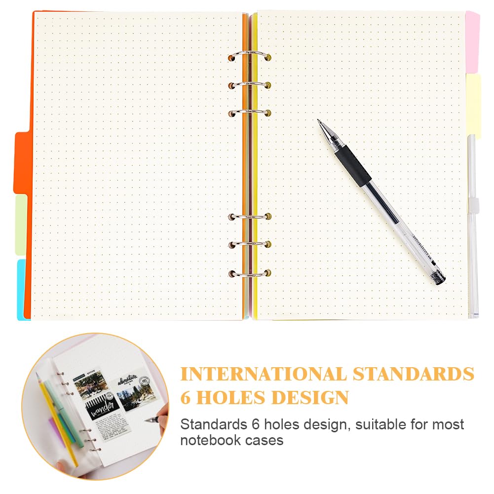 Vicloon A5 Loose Leaf Punched Paper, 180 Pages Dotted Refill Paper - Image 3