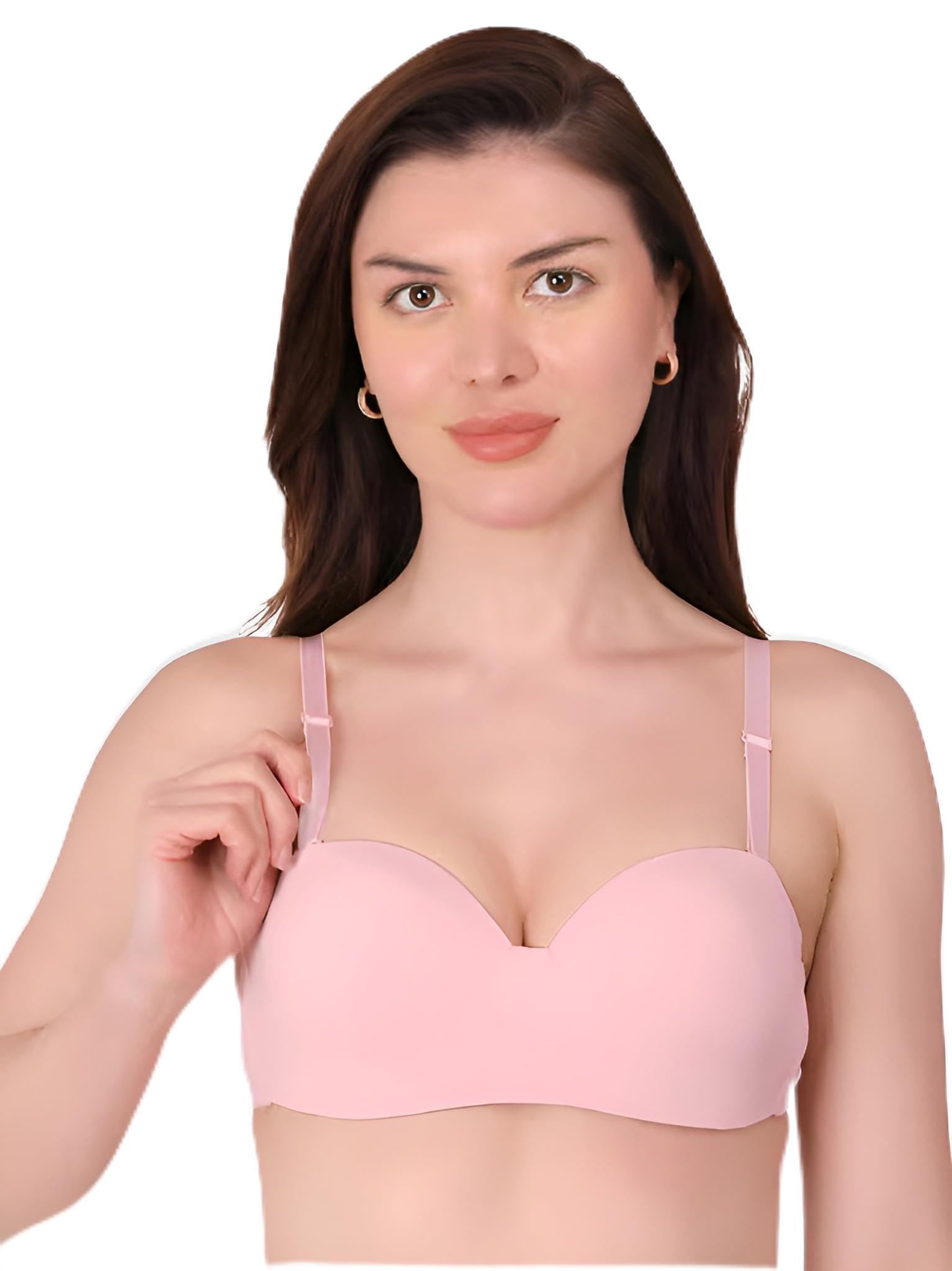 Women's Nylon-Spandex Blend Ultra-Comfort Seamless Push-Up Bra | Cotten Padded Bra-image-8