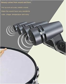 2X E604 Wired Dynamic Microphone Cardioid Instrument Drum Microphone with Clip Arm Mount Suitable for Drums Instruments