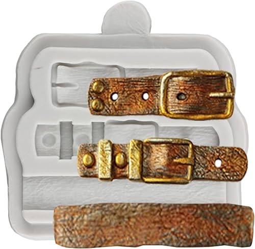 MINFEIDMS Moldes de silicona para cinturón de vaquero occidental, molde para decoración de pasteles, decoración de cupcakes, caramelo y pasta de