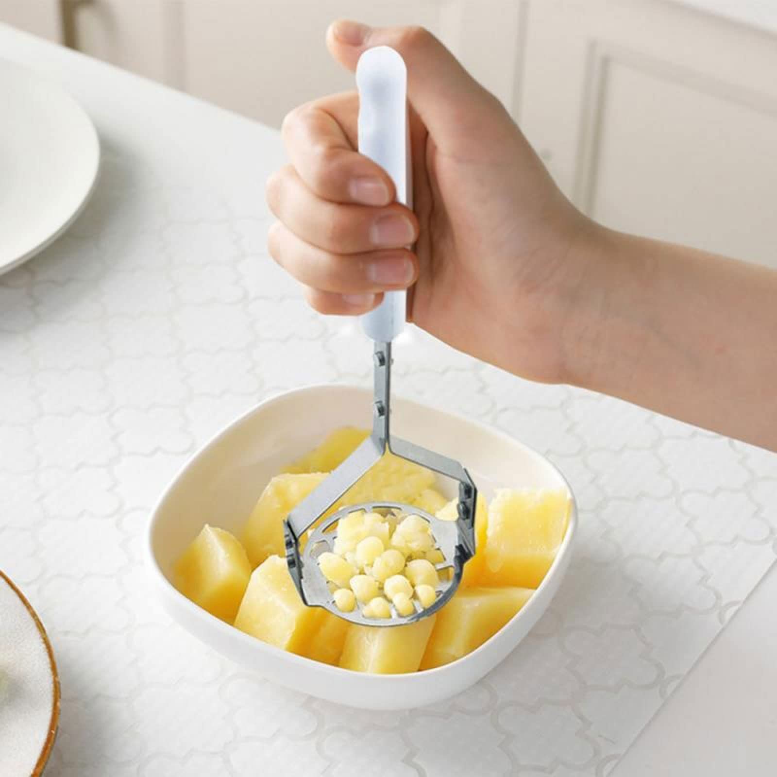 Kartoffelstampfer, Edelstahl, beidseitig, Kartoffelpresse, Kartoffelstampfer, Stampfer, Küchenhelfer, Stampfer