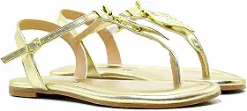 Sandália Rasteira Feminina Vizzano 6371.174 Dourada | Metalizada com Fivela | Conforto e Estilo Casual Elegante