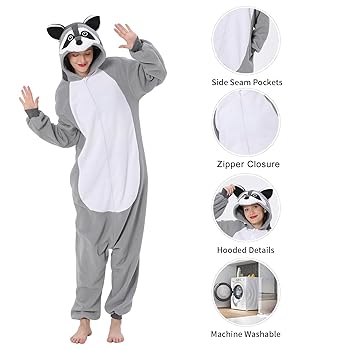 Animal Onesie Adult BDZaigozaiwu Raccoon Onesie Adult Costume