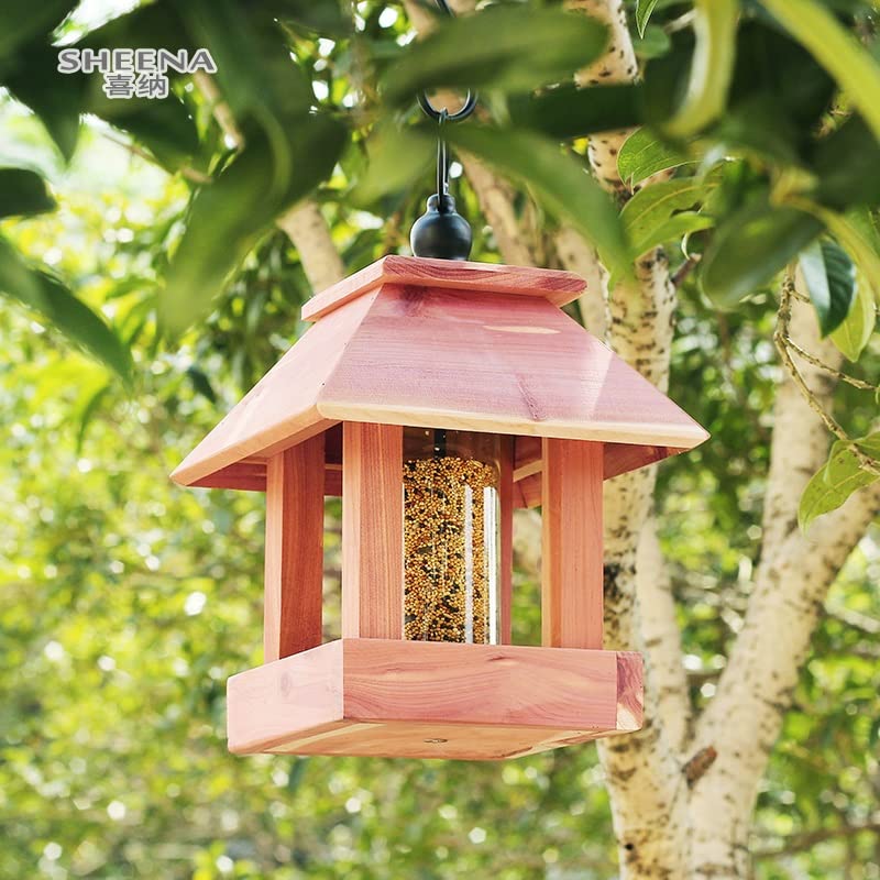 Mangiatoia Crystal Con Protezione Mangiatoia Per Uccelli Tradizionale Con Vassoio Semi E Bagno - Sospesa, In Metallo Resistente, Facile Da Pulire Mangiatoia Metallo Resistente