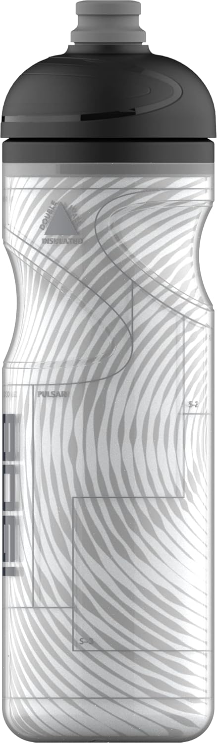 Sigg - Soft Bike Water Bottle - Pulsar Therm Snow - Insulated - Squeezable - Dishwasher Safe - Lightweight - Leakproof - BPA Free - Sports Bottle with SureSnap® Valve - Gray - 22 Oz