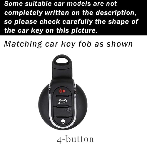Miniatura 7 de ontto Funda de cuero con textura de llavero para BMW Mini Cooper F54 F55 F56 F57 F60 Smart Remmote Car Key Holder Shell Shell Protección completa