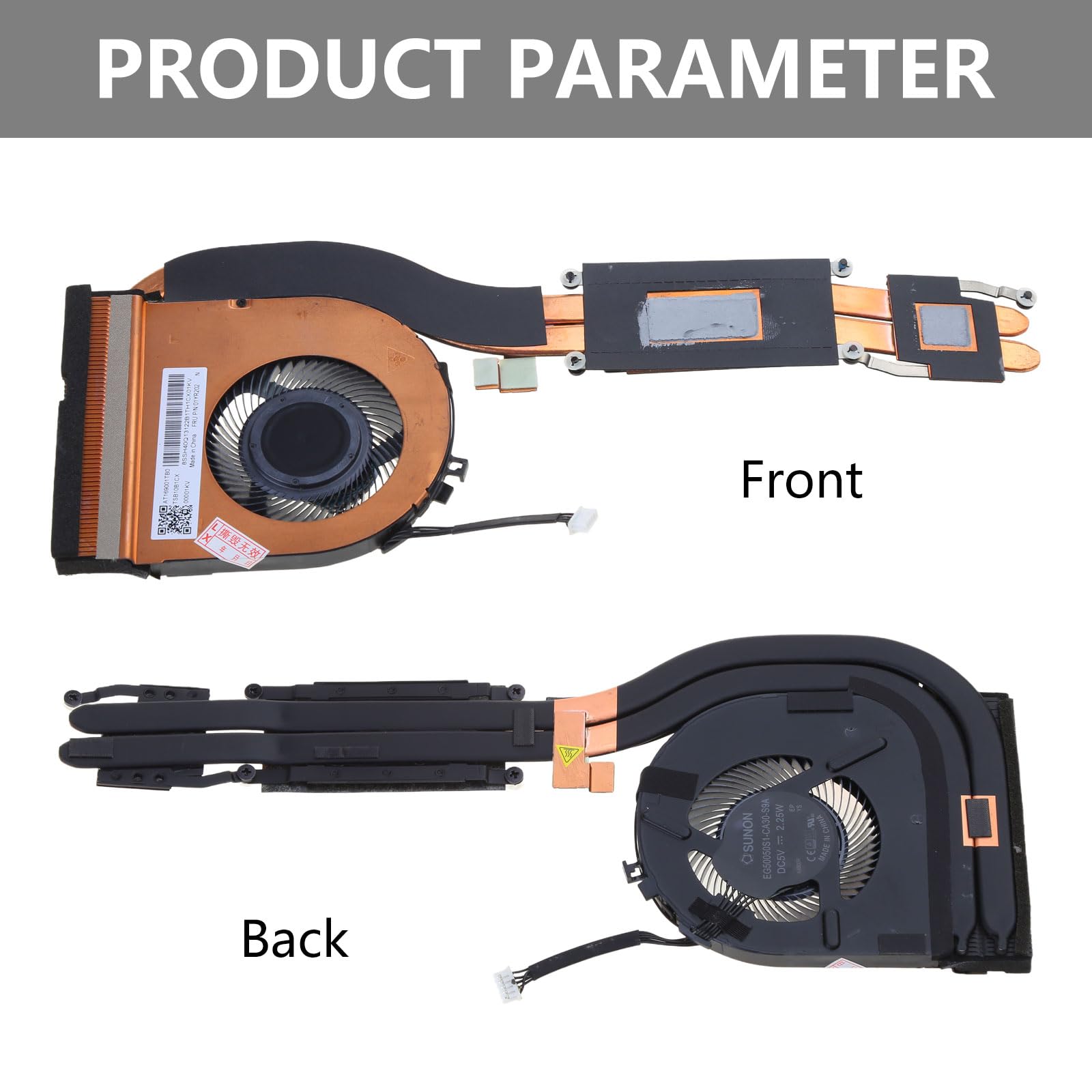 Ventola raffreddamento della CPU del computer portatile originale e nuova per T470 T480 Ventola della CPU del radiatore 01YR202 01YR200 Ventola raffreddamento del radiatore