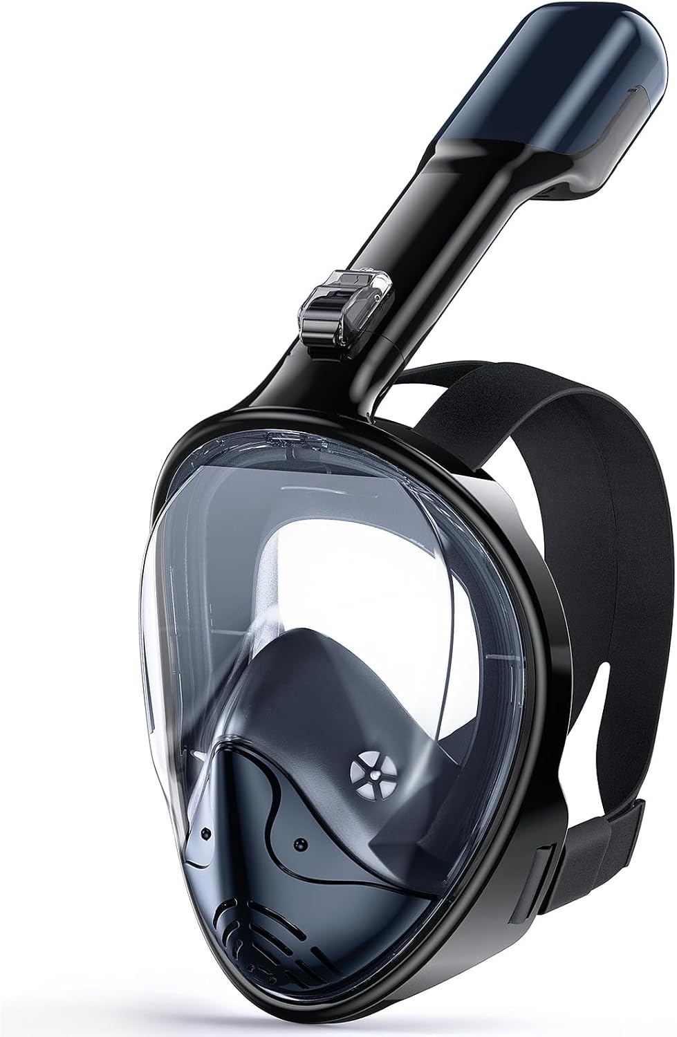 Greatever Full Face Snorkel Mask, Snorkeling Gear for Adults with Latest Dry Top Breathing System and Detachable Camera Mount, Foldable Snorkel Mask Adult, Snorkels Anti-Fog（Navy Blue）