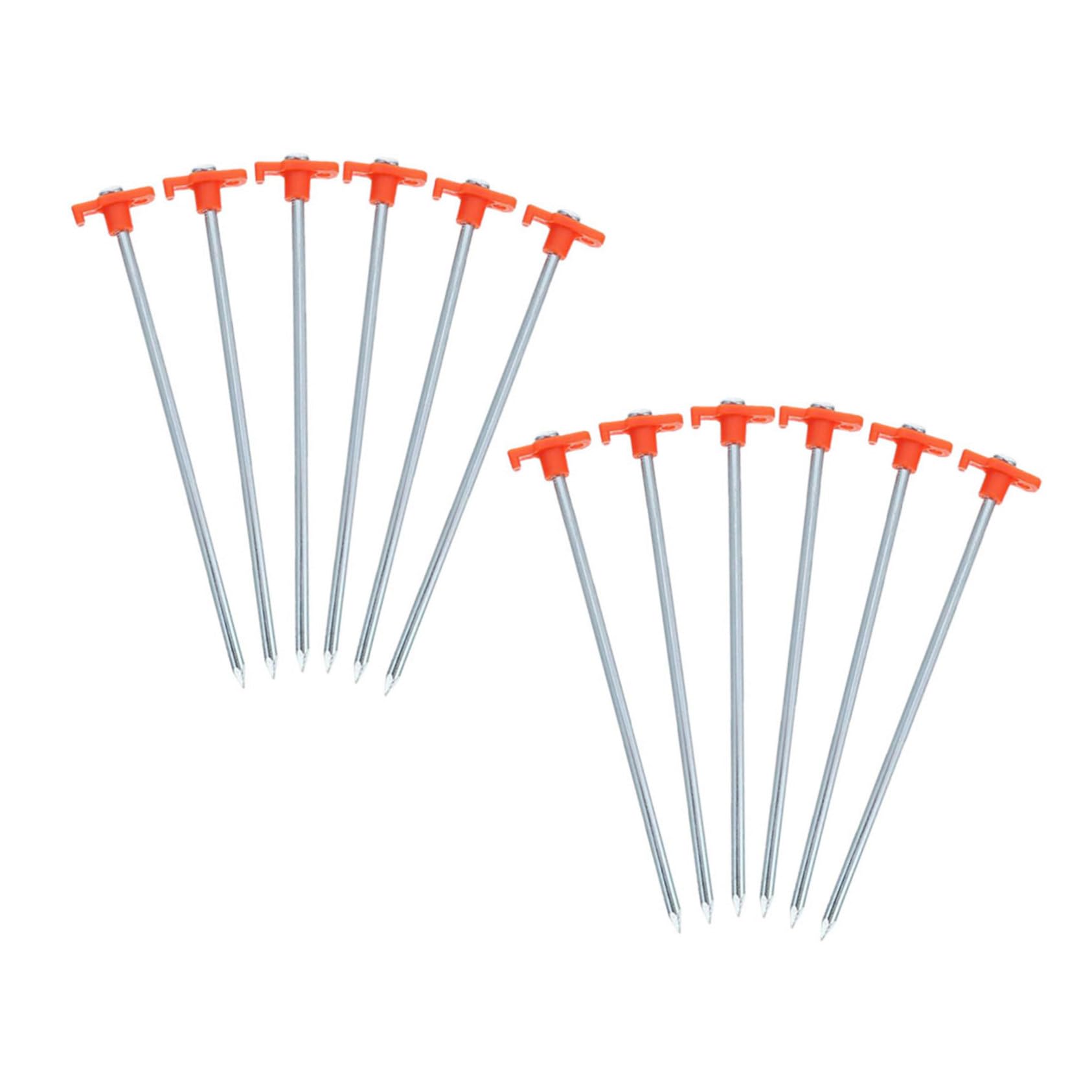 Estacas metálicas resistentes al viento Gatuida color naranja para suelo de camping
