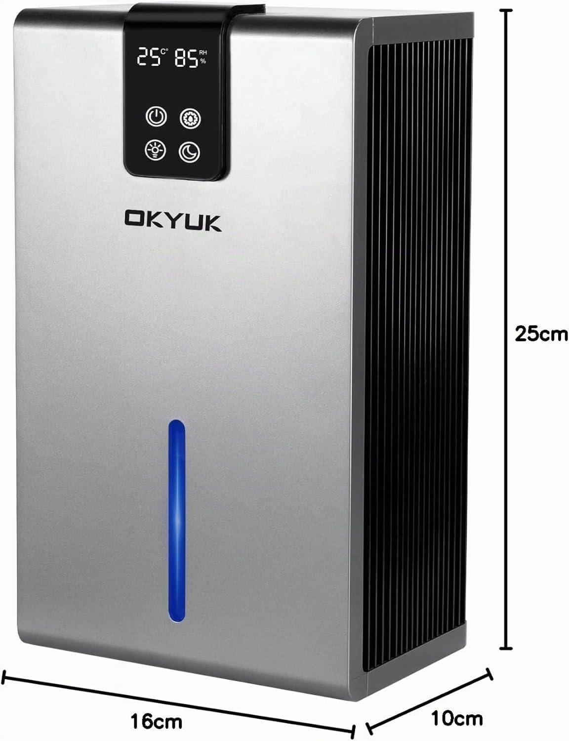 Deumidificatore, 2800 ml, deumidificatore elettrico per casa con spegnimento automatico, luce LED a 7 colori, ideale per camper, bagno, camera da letto, cantina