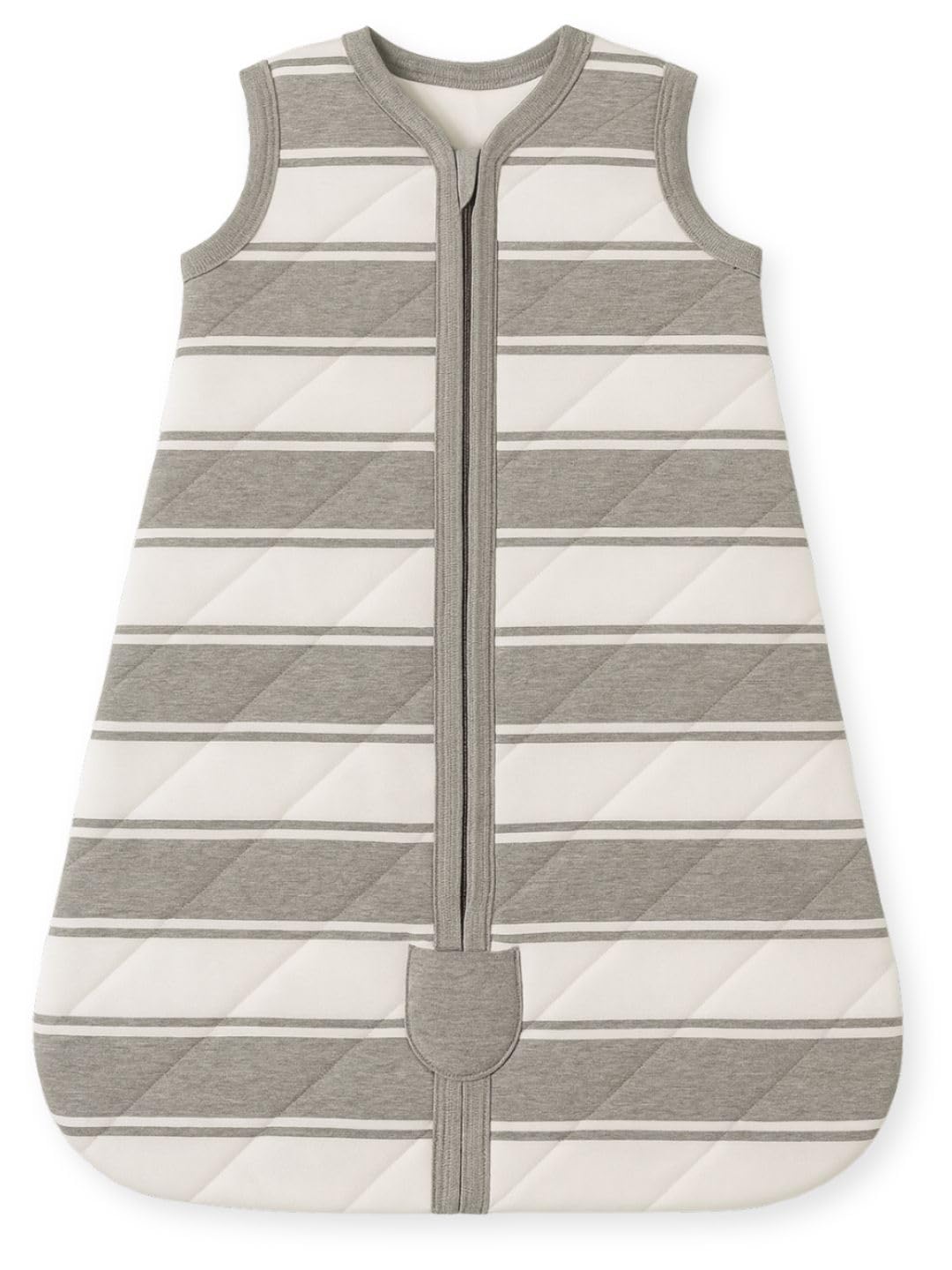 TuddyBuddy Baby Cotton Wearable Quilted Sleeping Bag Blanket 1.5 Tog with 1 Way Zipper Closure | Ideal for Babies & Kids Hypoallergenic Fabrics | (Grey Stripes, 0-6 Months)-image-44