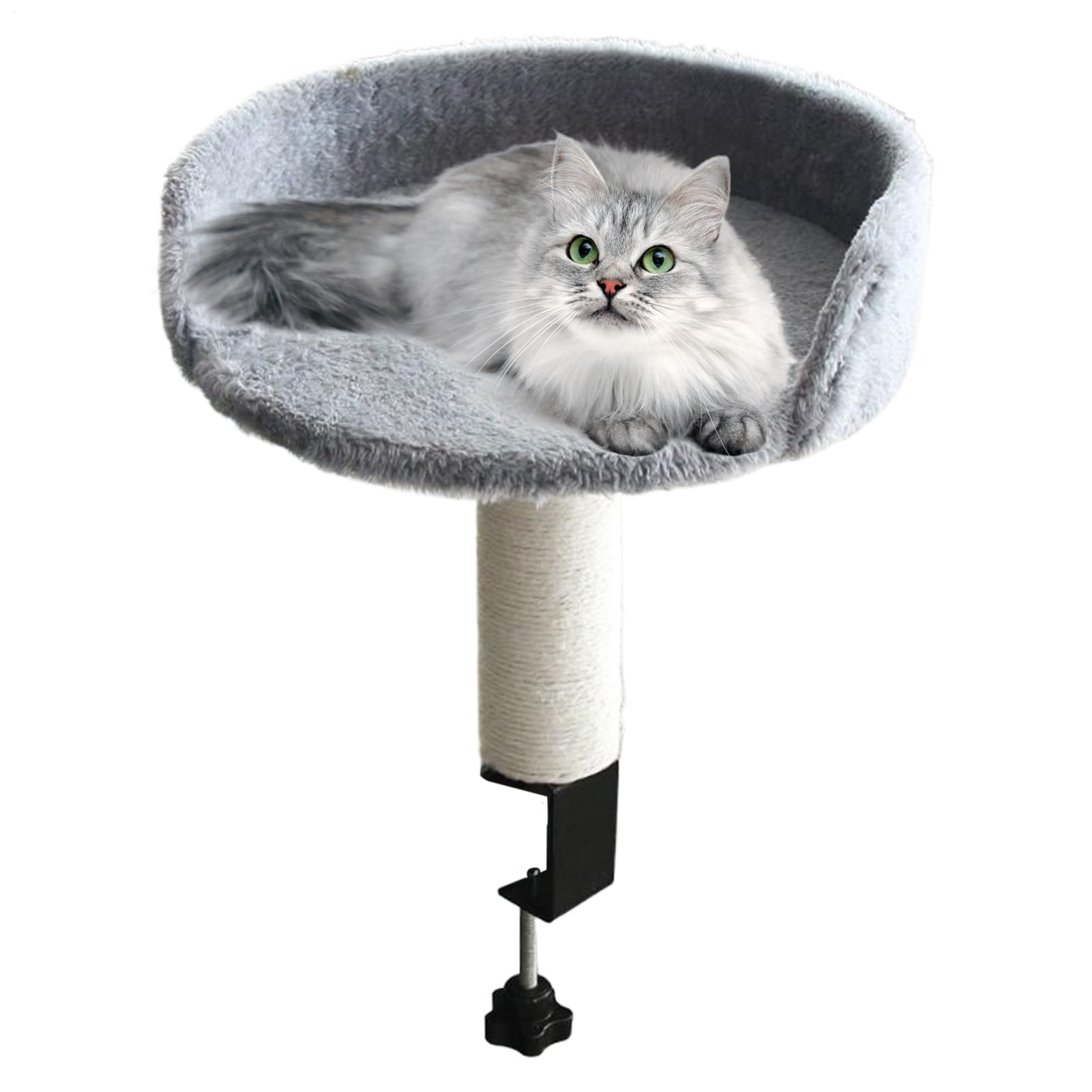 Cash De Chat De Bureau Amovible - Panier Suspendu Confortable Et Doux Pour Chats - Amovible Et Lavable - Support Stable Facile À Installer Sur Bureau, Table ou Fenêtre - Zone De Repos Sicu