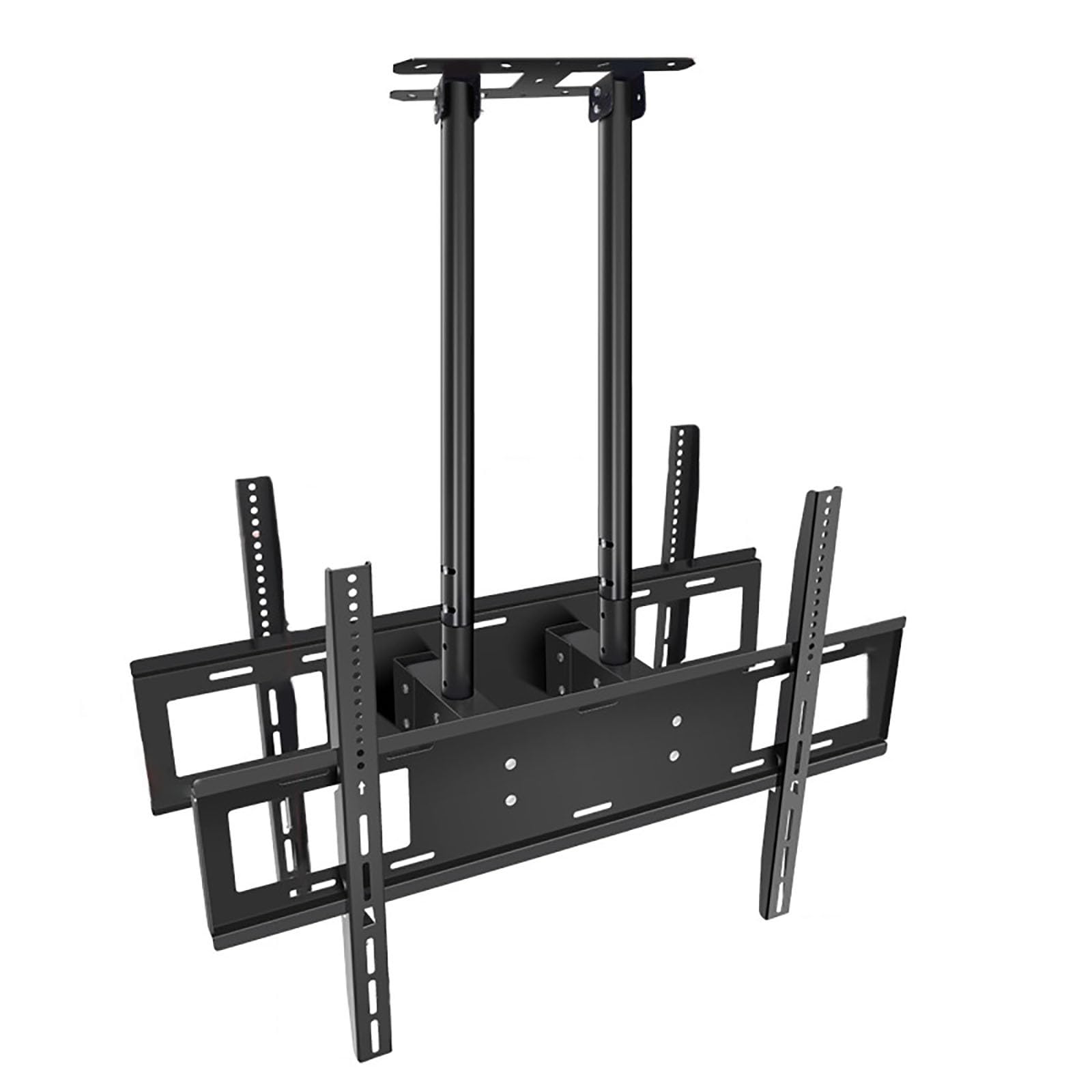 HPTHLY Dual Screen Tv Ceiling Mount For 50" To 100" Tvs Telescoping Adjustable Height Pole Fits Vaulted And Sloped Ceilings,Dual Screen 50-100Inch (Dual Screen 50)