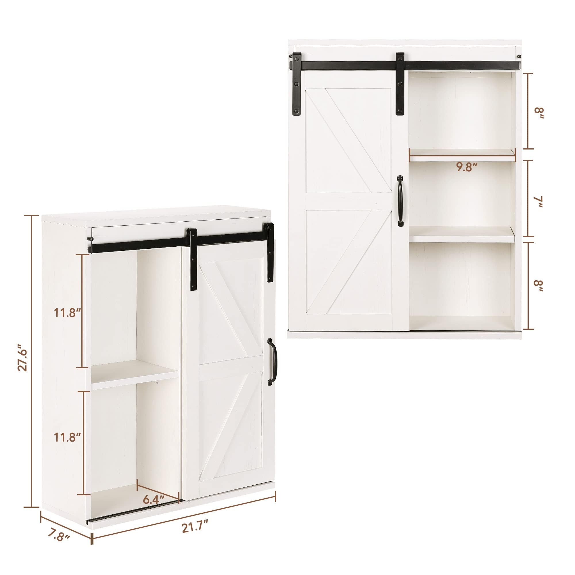 Farmhouse Bathroom Cabinet - Sliding Barn Door -3