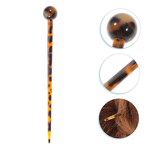 Miniatura 2 de FRCOLOR 2 unidades de palitos de pelo de concha de tortuga para mujer, pasador de moño de acetato para el trabajo, bodas y uso diario