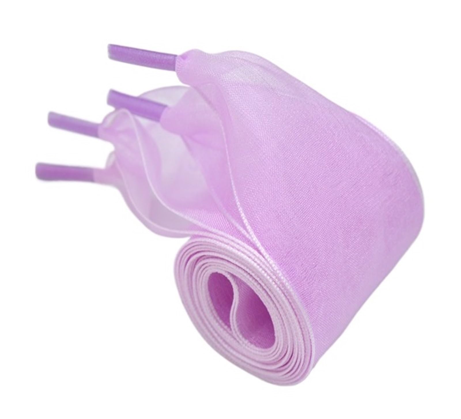 GPDNBIEU Shoelaces, Silk Satin Ribbon Shoelaces Flat Widened Organza Chiffon Yarn Big Bow Wide For Canvas Casual Shoes(Light Purple,120cm)