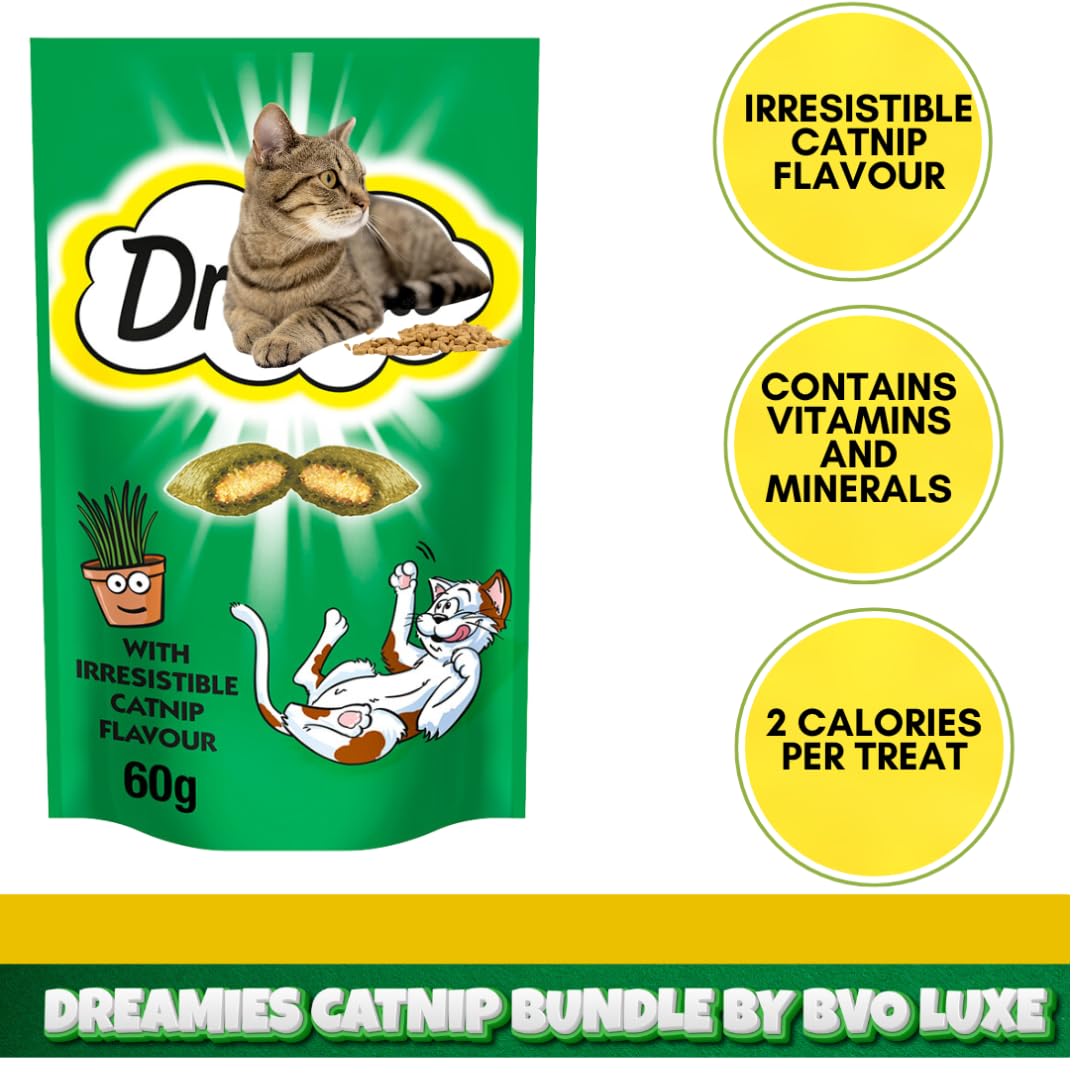 Crunchy Catnip Treats & Toy Bundle - 2 x 60g Cat Biscuits with Interactive Treat Dispensing Ball, 40 g (Pack of 3) - Image 2